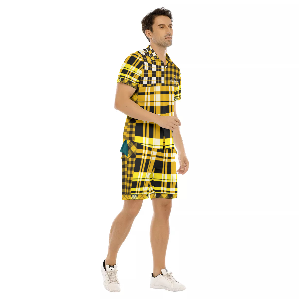 FLEXIN PLAID YLW Men's Short Sleeve Shirt Sets