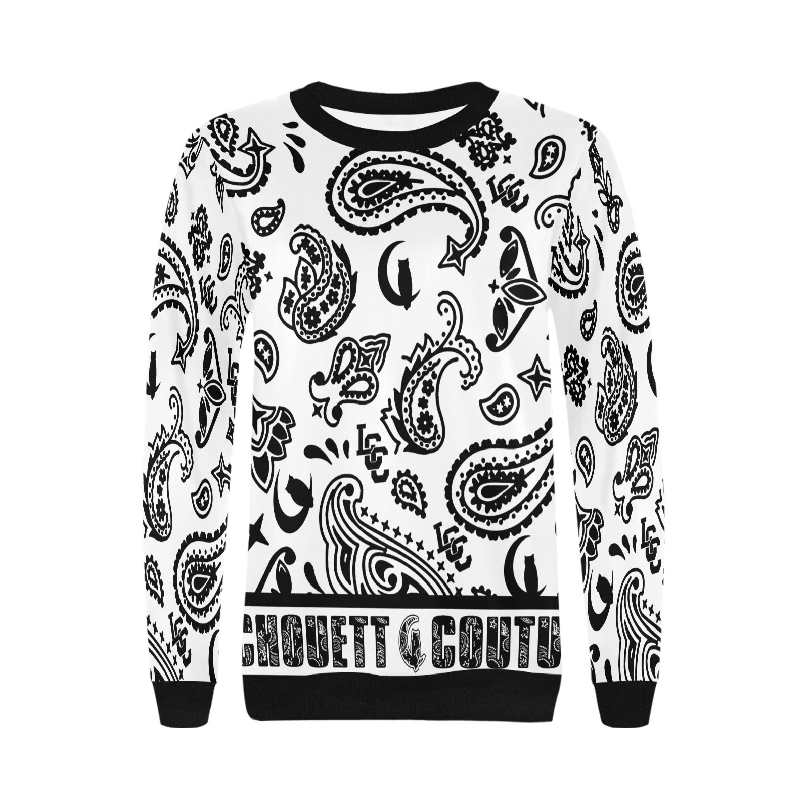 BANDANA PAISLEY Women's Rib Cuff Crew Neck Sweatshirt