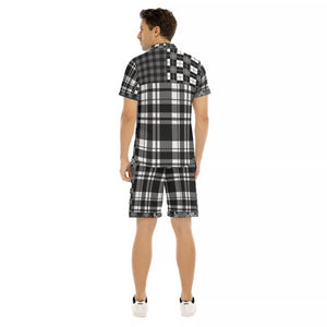 FLEXIN PLAID GREY Men's Short Sleeve Shirt Sets