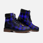DUSTY PLAID BLUE Casual Leather boots TB