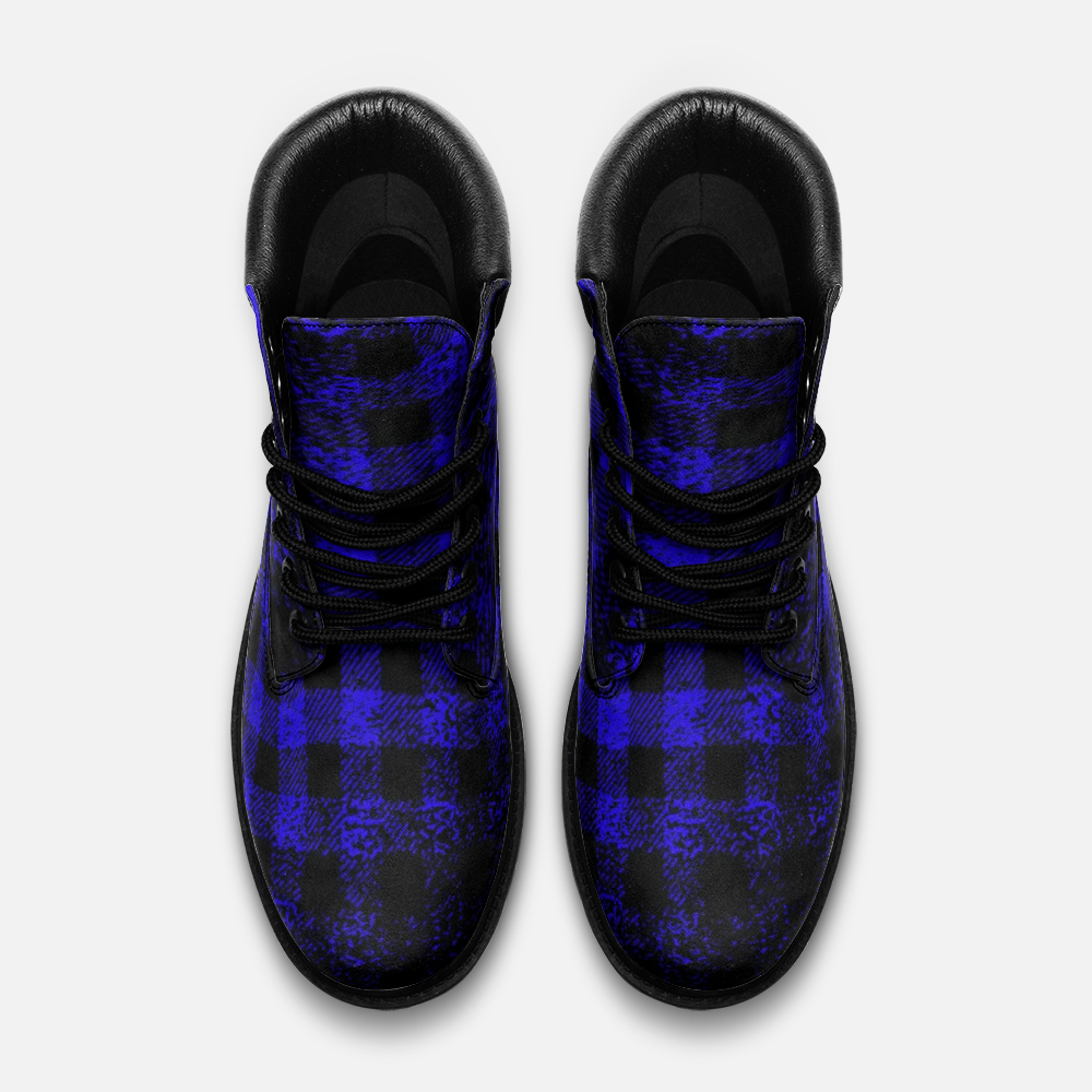 DUSTY PLAID BLUE Casual Leather boots TB
