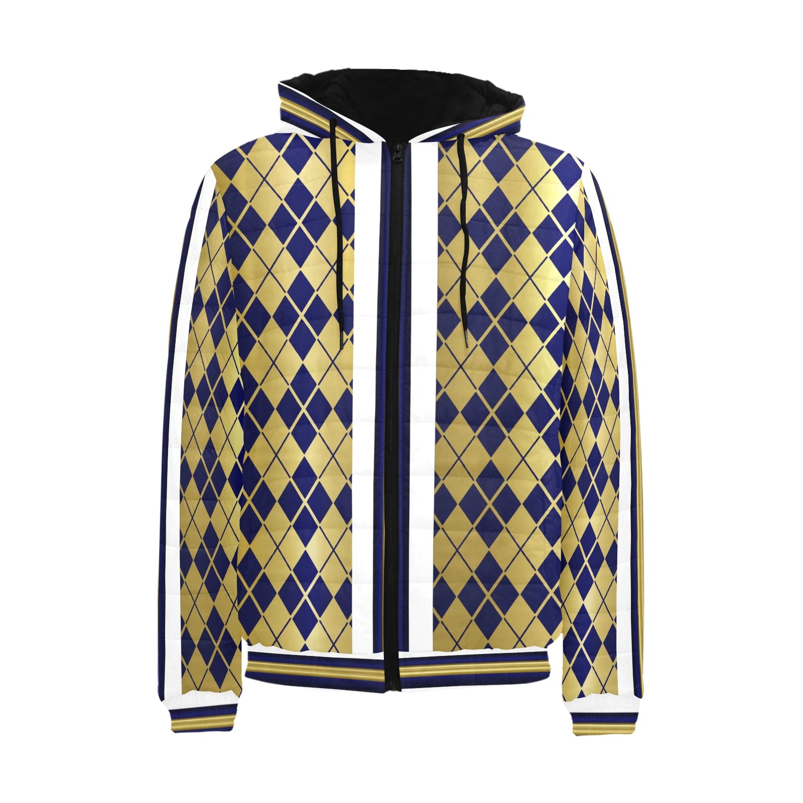 ARLEQUIN BLUE PADDED HOODIE JACKET