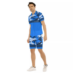 CAMOUFLAGE BLUE Men's Short Sleeve Shirt Sets