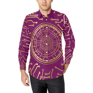 CRYPTO KMT Men's Casual Dress Shirt