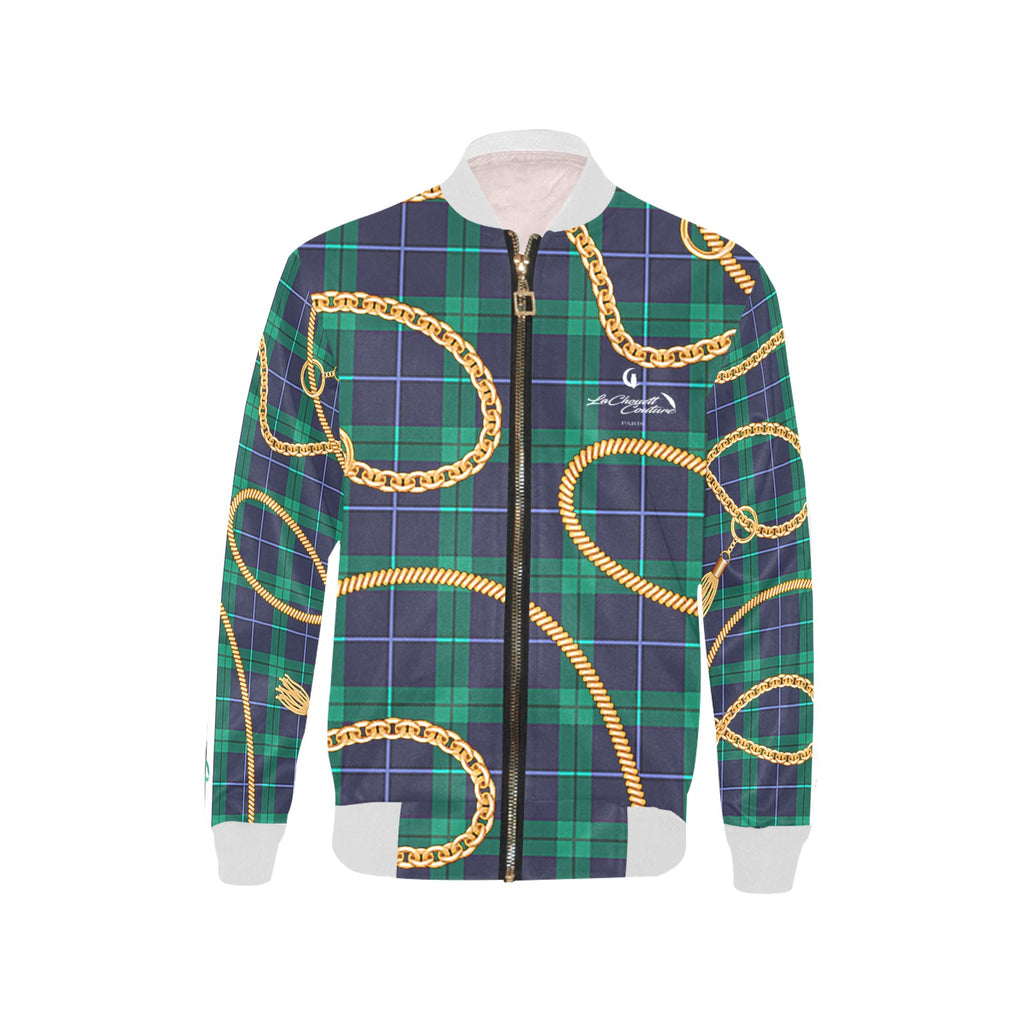 PLAID IN GOLD Kids' Bomber Jacket