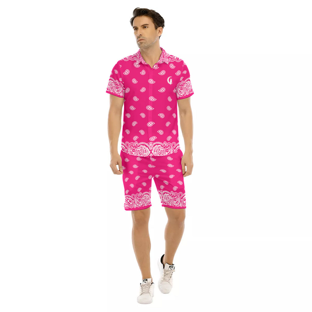 BANDANA FULLY PINKISH Men's Short Sleeve Shirt Sets