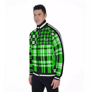 FLEXIN PLAID FLUO Men's Stand Collar Jacket