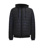 HIEROGLYPH BLUE PADDED HOODIE JACKET Men's Padded Hooded Jacket