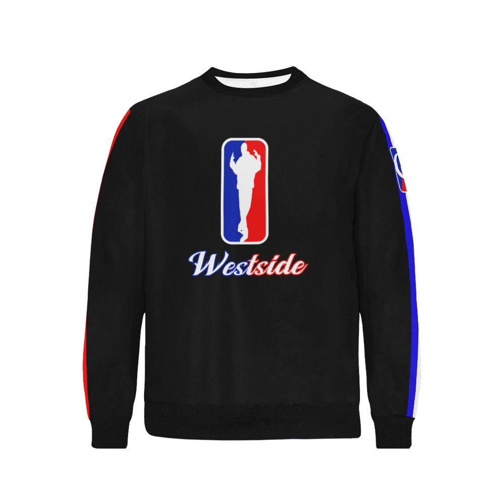 WESTSIDE Men's Rib Cuff Crew Neck Sweatshirt