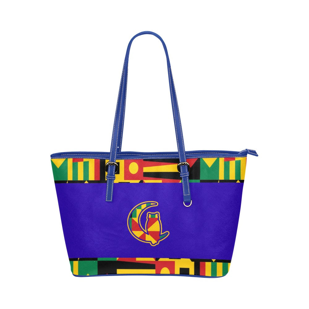 KENTE BUTAN Leather Tote Bag/Large