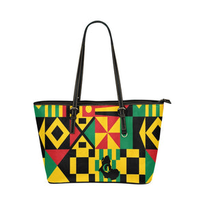 KENTE BUTAN Leather Tote Bag/Large