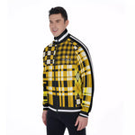 FLEXIN PLAID YLW Men's Stand Collar Jacket