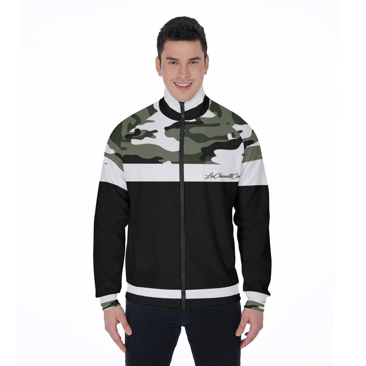 CAMOUFLAGE BLACC Stand Collar Jacket