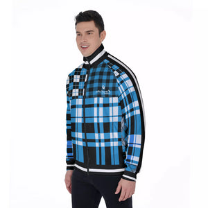 FLEXIN PLAID TRQSE Men's Stand Collar Jacket