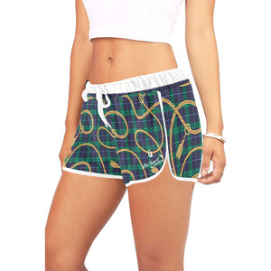 PLAID IN GOLD Women's All Over Print Relaxed Shorts