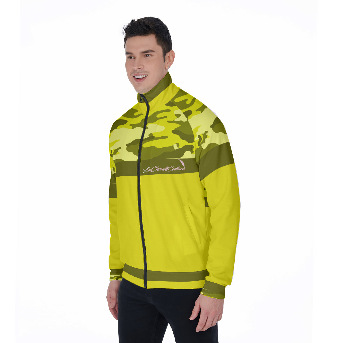 CAMOUFLAGE YLW Stand Collar Jacket