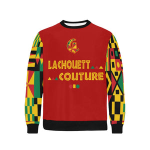 KENTE BUTAN Men's Rib Cuff Crew Neck Sweatshirt