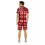 FLEXIN PLAID RED Men's Short Sleeve Shirt Sets