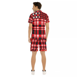 FLEXIN PLAID RED Men's Short Sleeve Shirt Sets