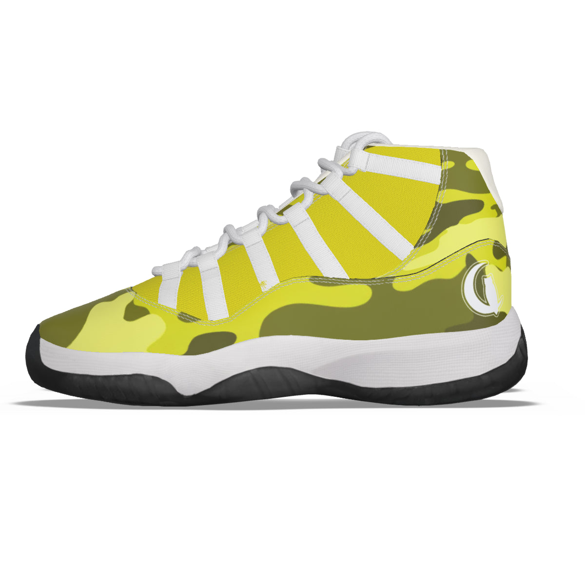 CAMOUFLAGE YLW Men's High Top Basketball Shoes