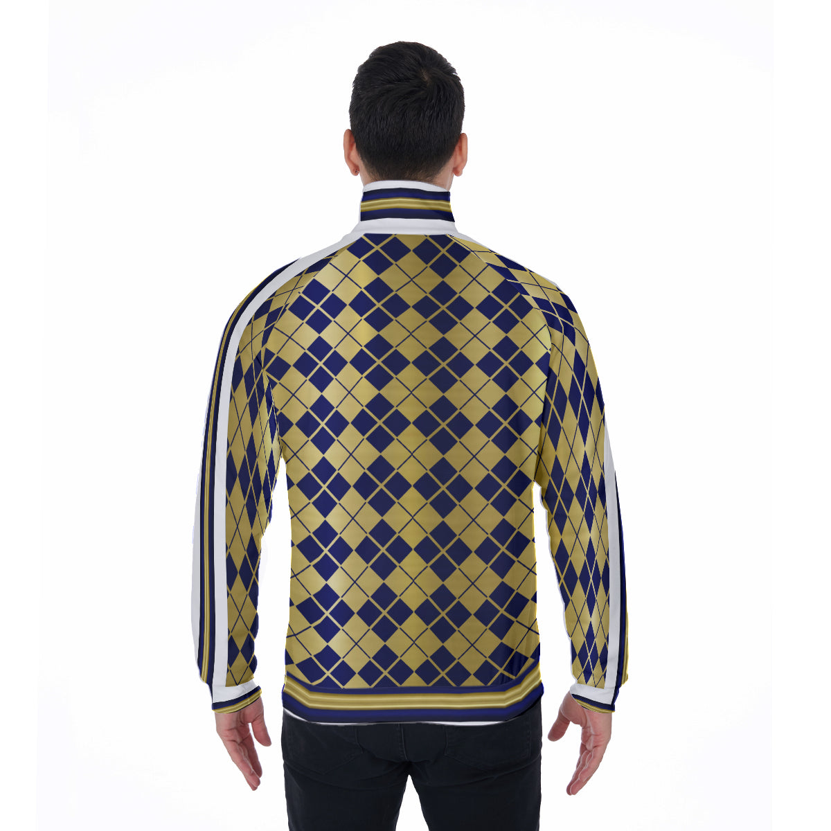 ARLEQUIN BLUE Stand Collar Jacket