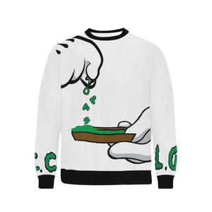 BURN THE OPPS Rib Cuff Crew Neck Sweatshirt