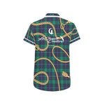 PLAID IN GOLD Men's All Over Print Short Sleeve Shirt