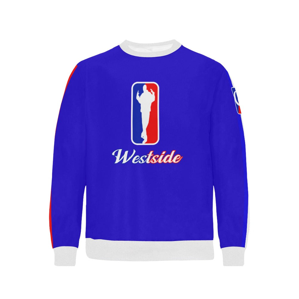 WESTSIDE Men's Rib Cuff Crew Neck Sweatshirt
