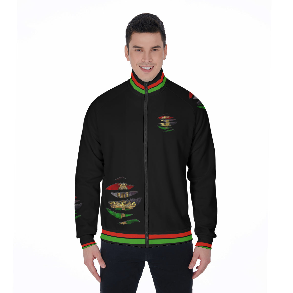 RBG ANKH B RIPPED Stand Collar Jacket