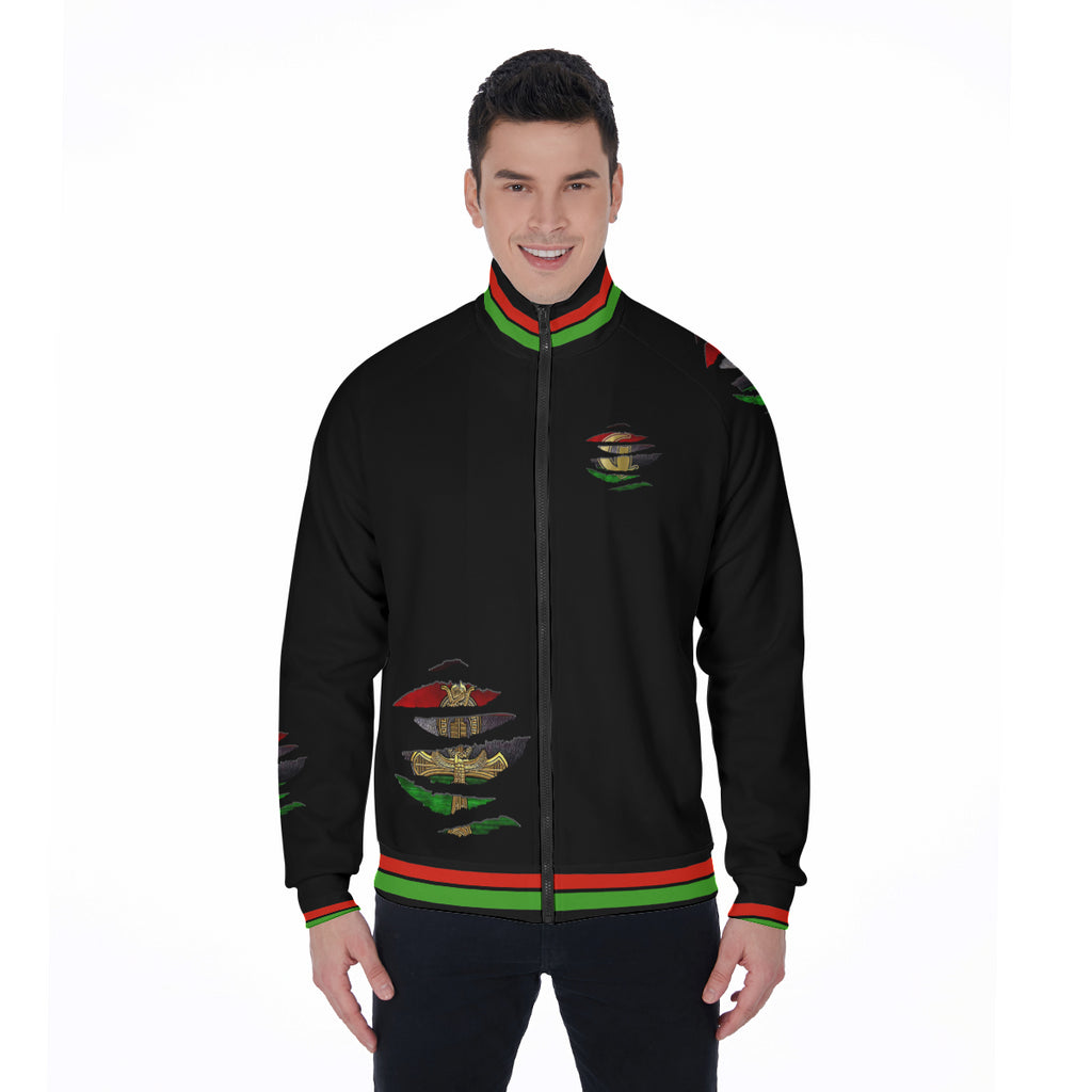 RBG ANKH B RIPPED Stand Collar Jacket