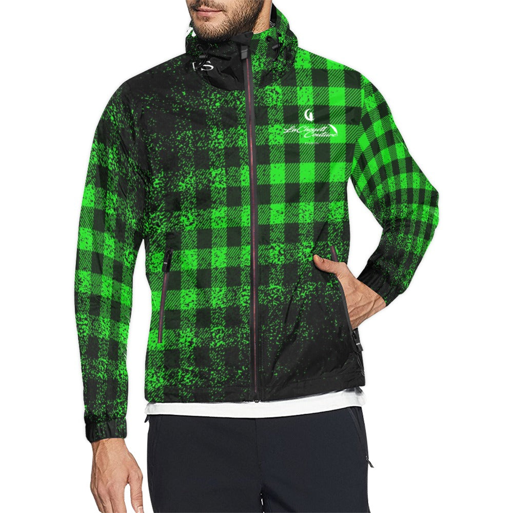 Dusty Plaid Unisex All Over Print Windbreaker