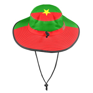 BURKINA FASO FLAG Wide Brim Bucket Hat