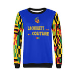 KENTE BUTAN Women's Rib Cuff Crew Neck Sweatshirt