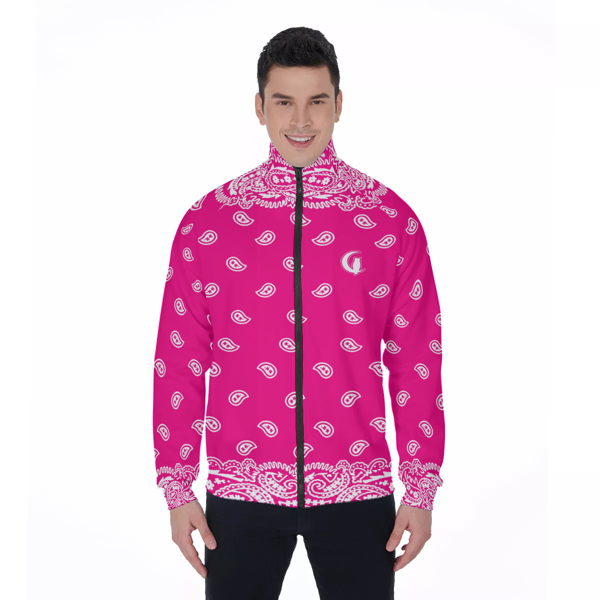 BANDANA FULLY PINKISH Stand Collar Jacket
