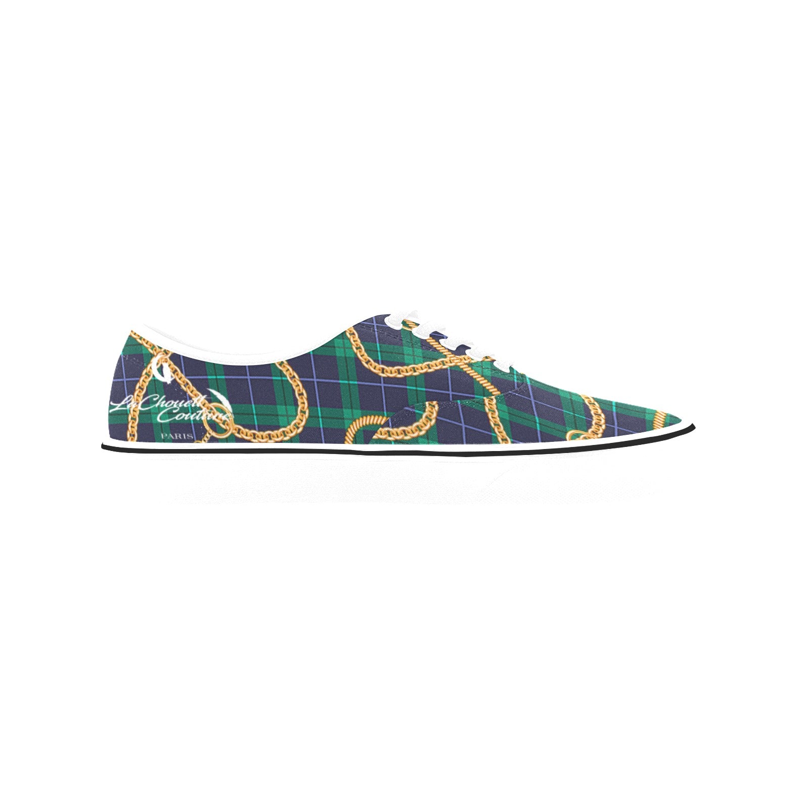 PLAID IN GOLD Classic Men's Canvas Low Top Shoes