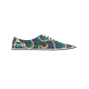 PLAID IN GOLD Classic Men's Canvas Low Top Shoes