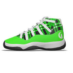 FLEXIN PLAID GREEN Men's High Top Basketball Shoes