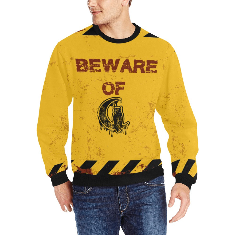 BEWARE Men's Rib Cuff Crew Neck Sweatshirt