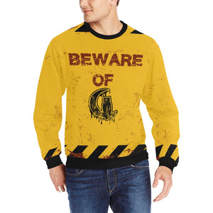 BEWARE Men's Rib Cuff Crew Neck Sweatshirt