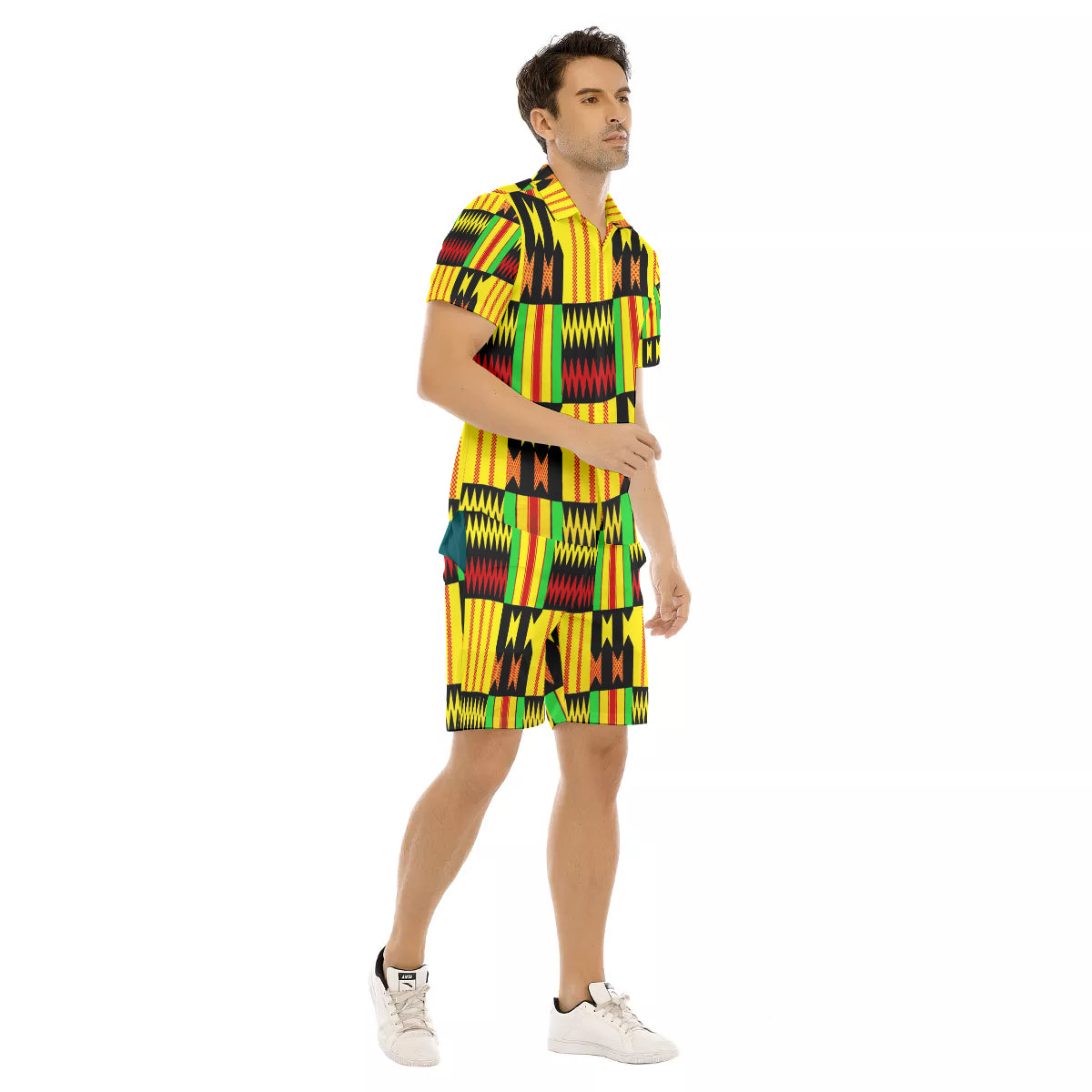 KENTE FARI Men's Short Sleeve Shirt Sets
