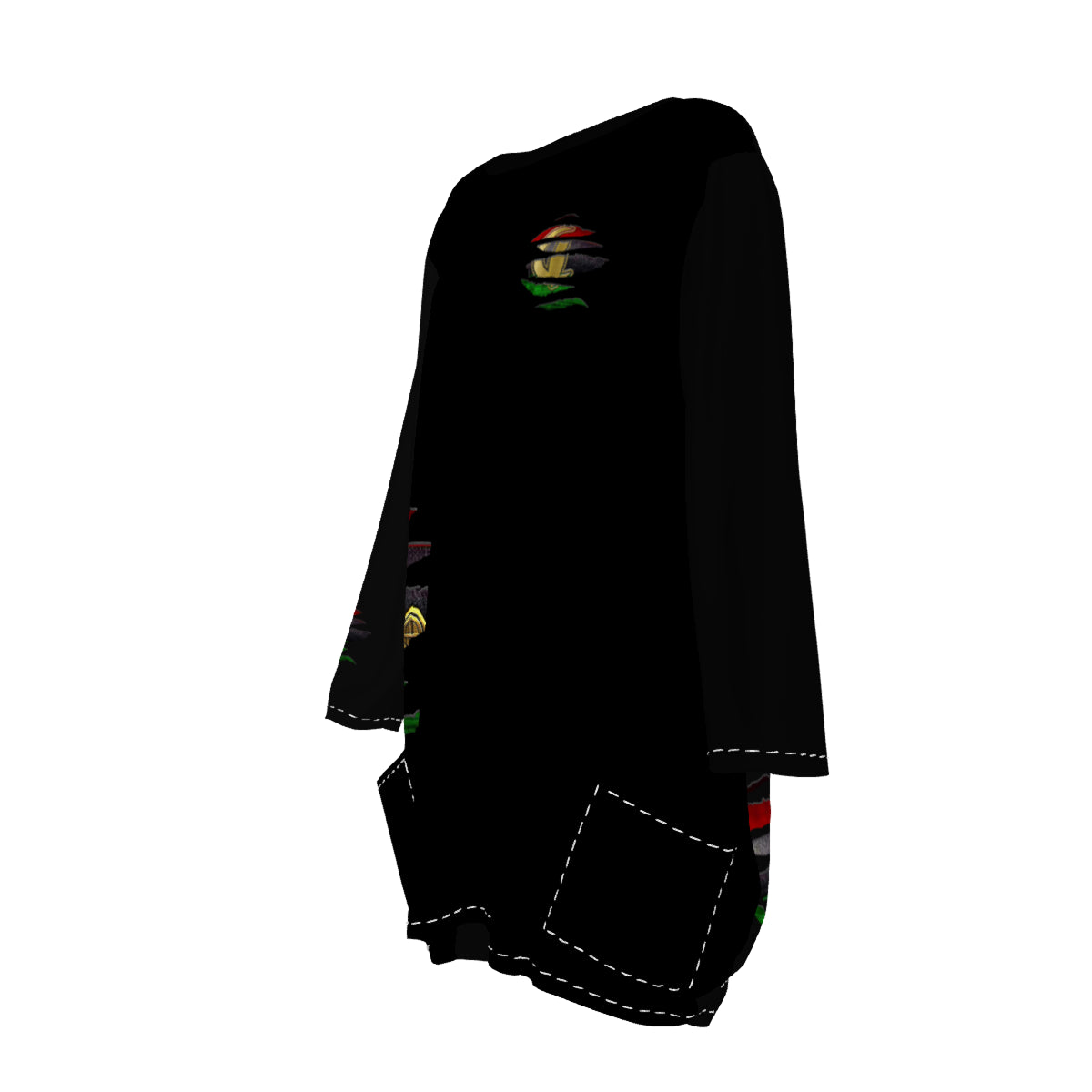 RBG ANKH B RIPPED Women's Loose Crew Neck Dress