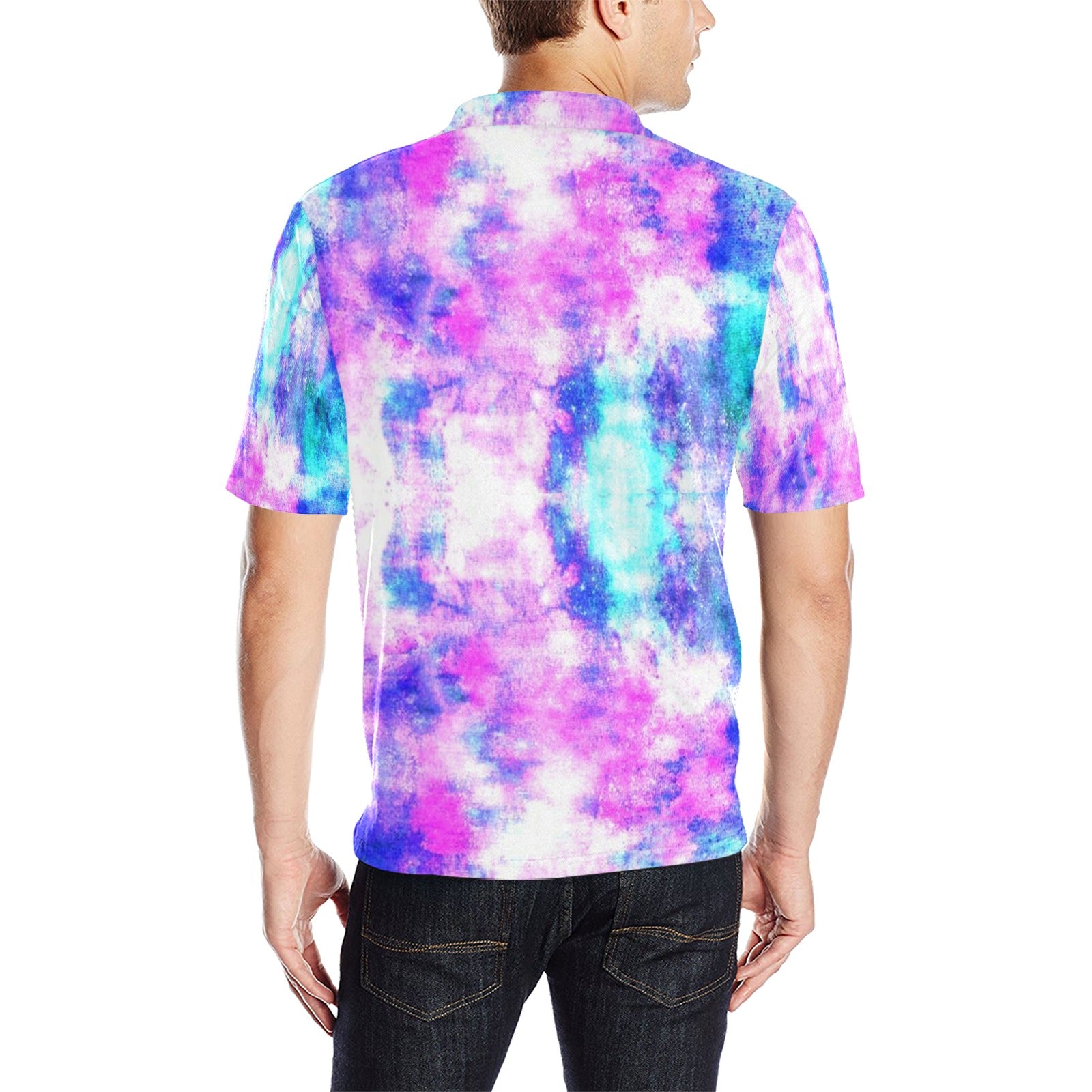 COLORFULL Men's All Over Print Polo Shirt