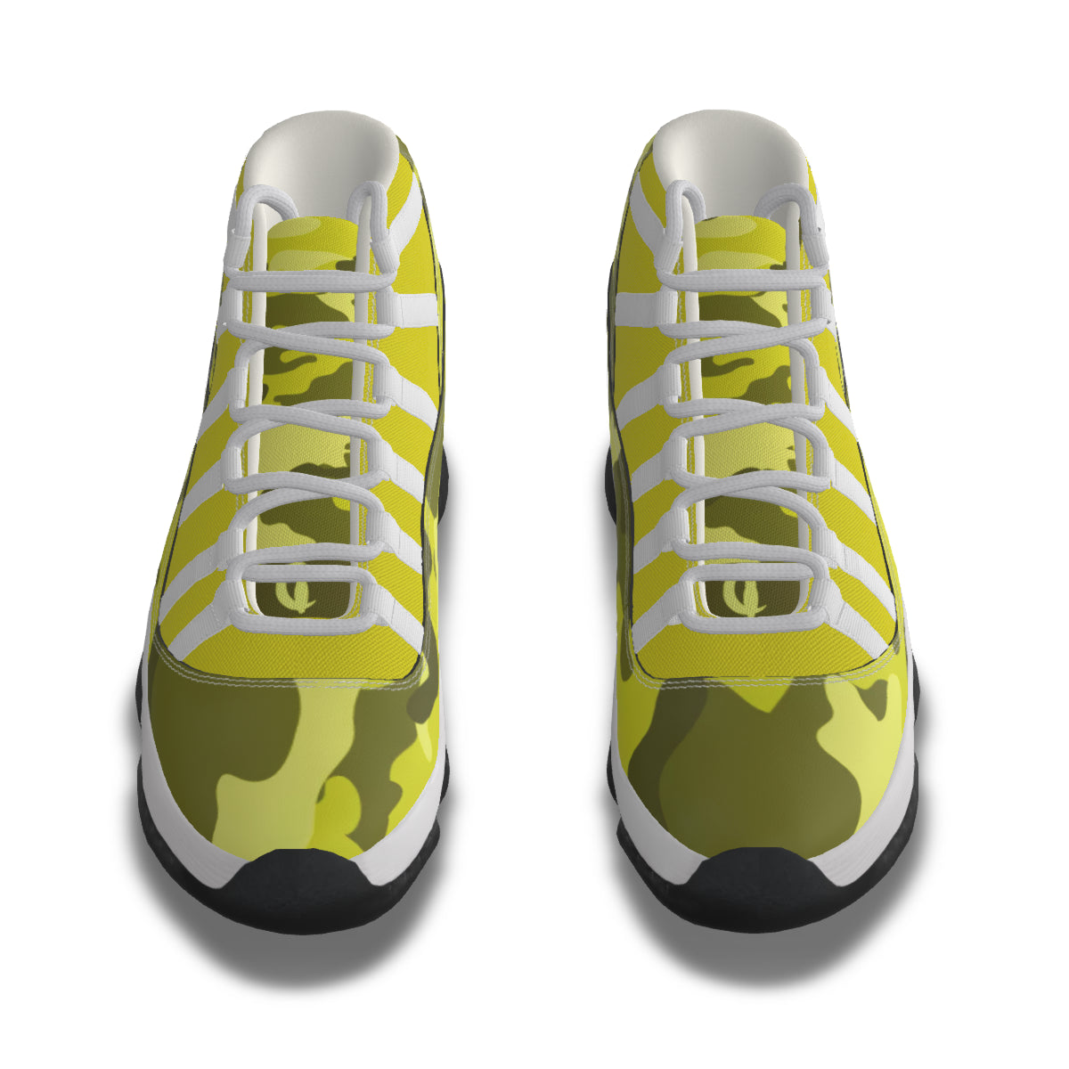 CAMOUFLAGE YLW Men's High Top Basketball Shoes