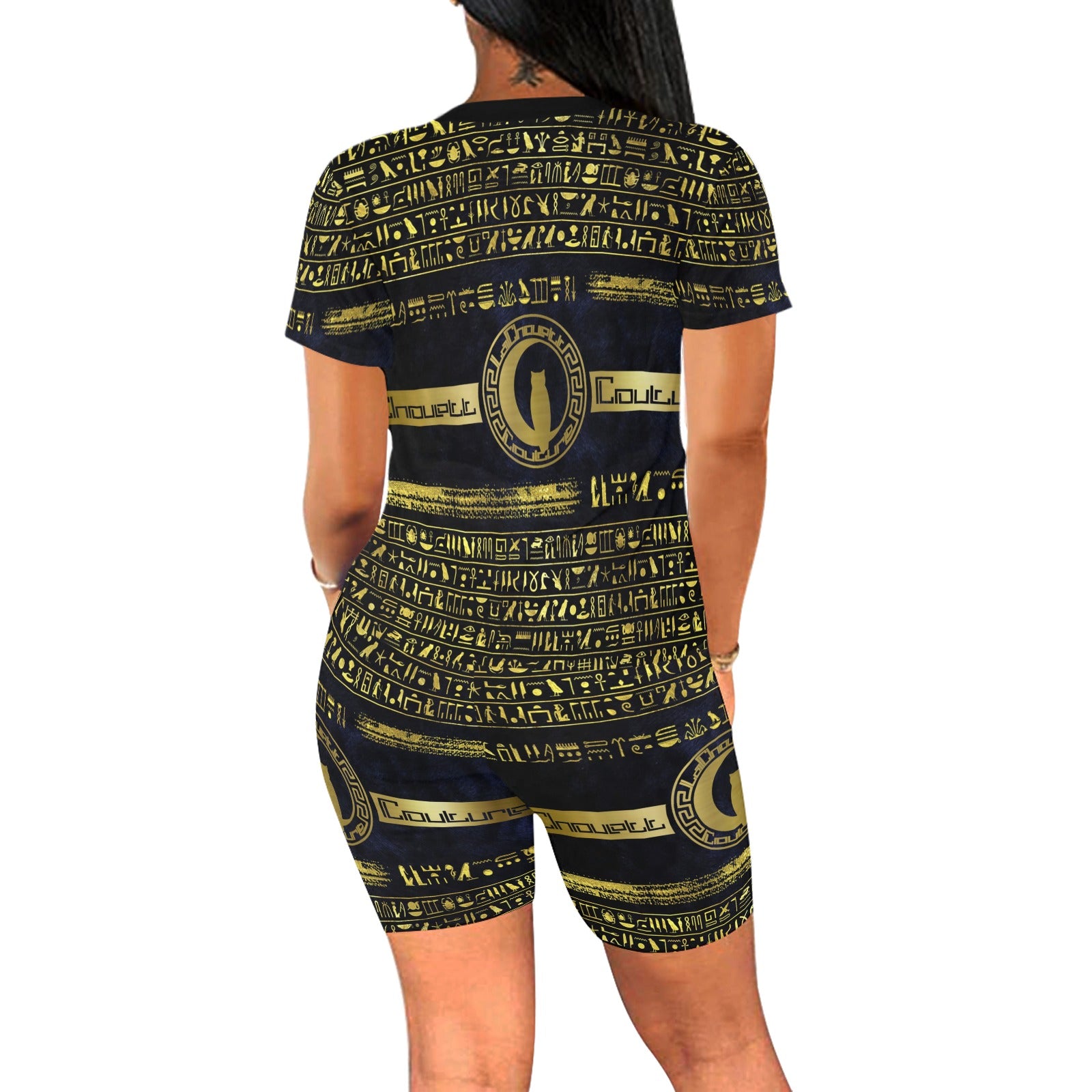 HIEROGLYPH DELUXE Women's Short Yoga Set