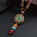 Round Plate Nepal Flower Coconut Beads Necklace