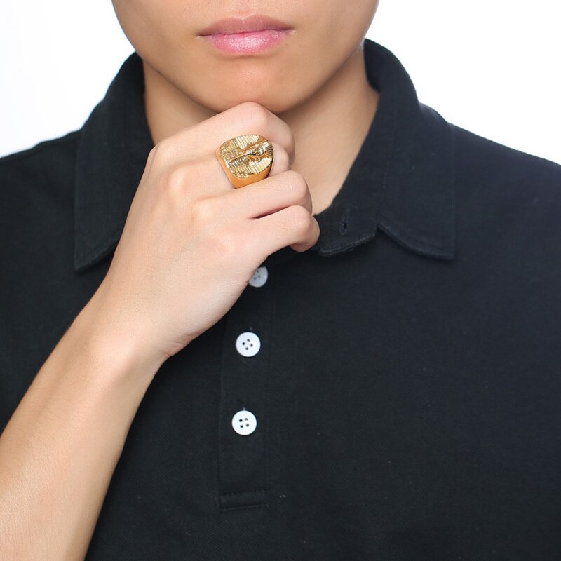 Pharaoh Shaped Gold RingsStainless Steel