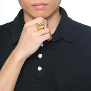 Pharaoh Shaped Gold RingsStainless Steel