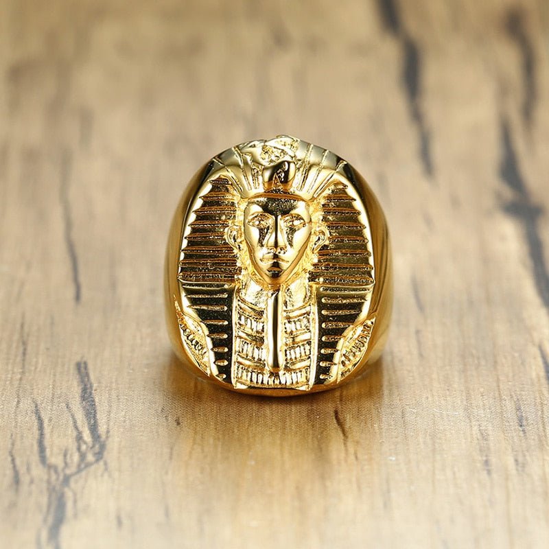 Pharaoh Shaped Gold RingsStainless Steel
