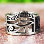 Vintage Silver Color Eye of Horus Rings
