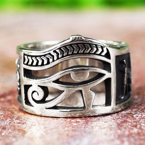 Vintage Silver Color Eye of Horus Rings